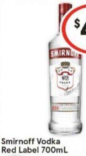 IGA Smirnoff Vodka Red Label 700mL offer