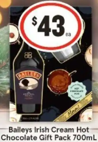 IGA Baileys Irish Cream Hot Chocolate Gift Pack 700mL offer