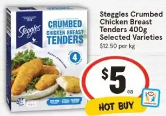IGA Steggles Crumbed Chicken Breast Tenders 400g offer