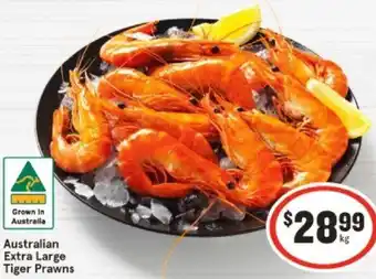 IGA Australian Extra Large Tiger Prawns offer