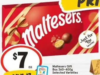 IGA Maltesers Gift Box 360-400g offer