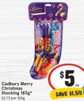 IGA Cadbury Merry Christmas Stocking 183g offer