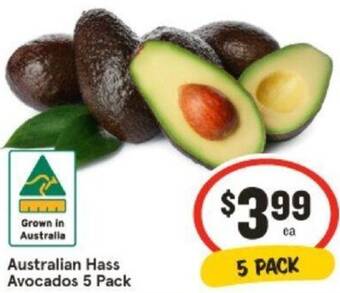 IGA Australian Hass Avocados 5 Pack offer