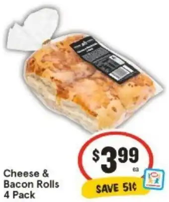 IGA Cheese & Bacon Rolls 4 Pack offer