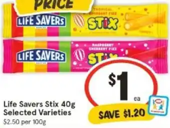 IGA Life Savers Stix 40g offer