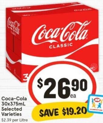 IGA Coca-Cola 30x375mL offer