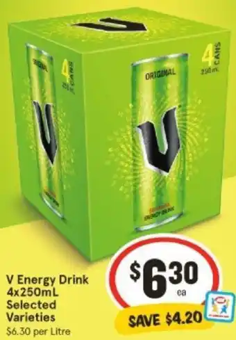 IGA V Energy Drink 4x250mL offer