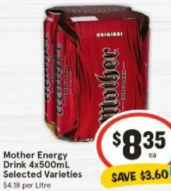 IGA Mother Energy Drink 4x500mL offer