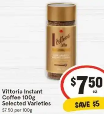 IGA Vittoria Instant Coffee 100g offer