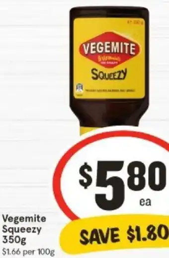 IGA Vegemite Squeezy 350g offer