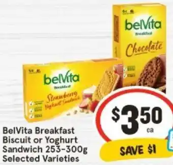 BelVita Breakfast Biscuit or Yoghurt Sandwich 253-300g