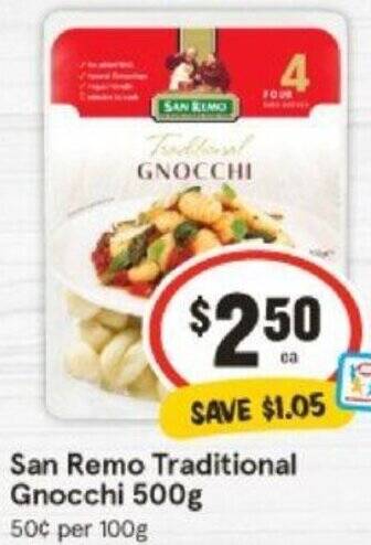 IGA San Remo Traditional Gnocchi 500g offer