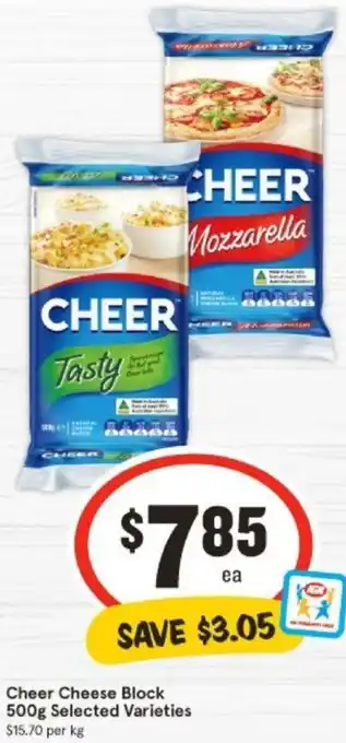 IGA Cheer Cheese Block 500g offer