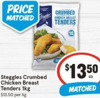 IGA Steggles Crumbed Chicken Breast Tenders 1kg offer