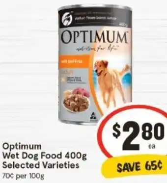 IGA Optimum Wet Dog Food 400g offer