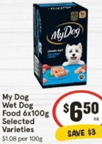 IGA My Dog Wet Food 6x100g offer