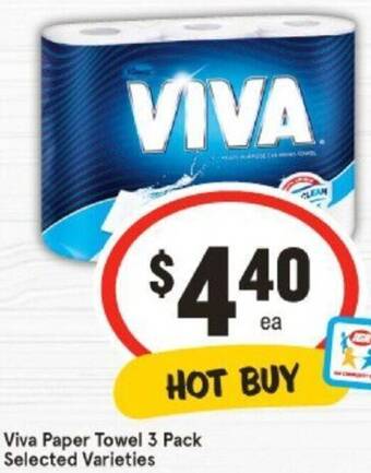 IGA Viva Paper Towel 3 Pack offer
