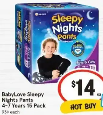 BabyLove Sleepy Nights Pants 4-7 Years 15 Pack