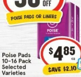 IGA Poise Pads 10-16 Pack offer