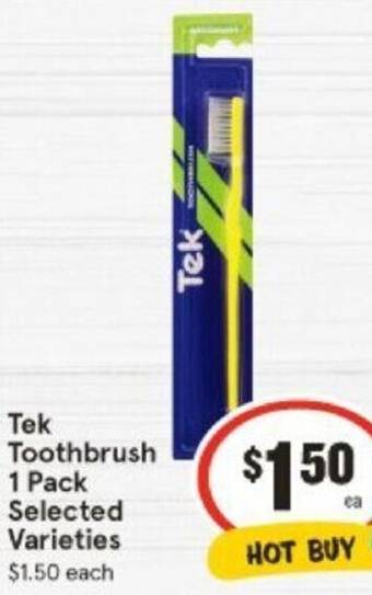 IGA Tek Toothbrush 1 Pack offer
