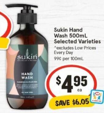 IGA Sukin Hand Wash 500mL offer