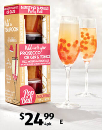 ALDI Bursting Bubbles Party Raspberry, Peach, Strawberry and Passionfruit offer