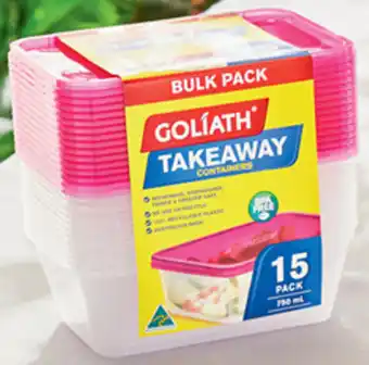 ALDI Takeaway Containers 15pk offer