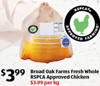 ALDI Broad Oak Farms Fresh Whole RSPCA Approved Chicken offer