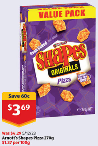 ALDI Arnott's Shapes Pizza 270g offer