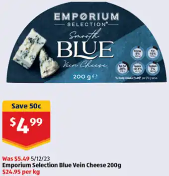 ALDI Emporium Selection Blue Vein Cheese 200g offer