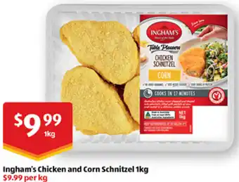 ALDI Ingham's Chicken and Corn Schnitzel 1kg offer