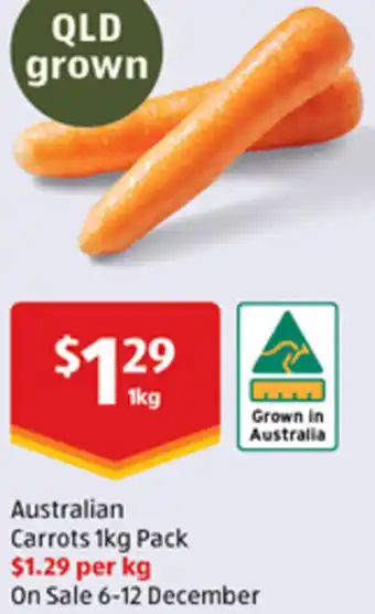ALDI Australian Carrots 1kg Pack offer