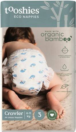 BIG W Tooshies 44-pack eco nappies size 3 offer