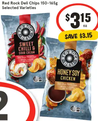 IGA Red Rock Deli Chips 150-165g offer