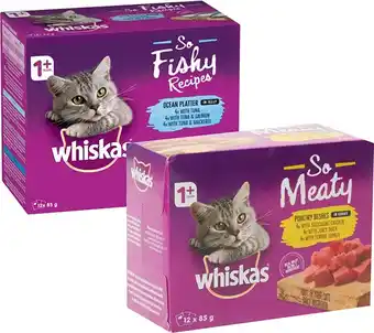 Whiskas 12-pack cat food pouch varieties 85g