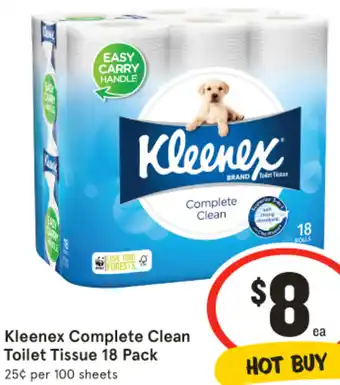IGA Kleenex Complete Clean Toilet Tissue 18 Pack offer