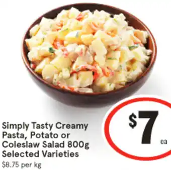 IGA Simply Tasty Creamy Pasta, Potato or Coleslaw Salad 800g offer