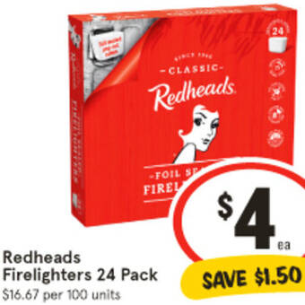 IGA Redheads Firelighters 24 Pack offer