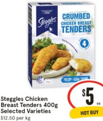 IGA Steggles Chicken Breast Tenders 400g offer