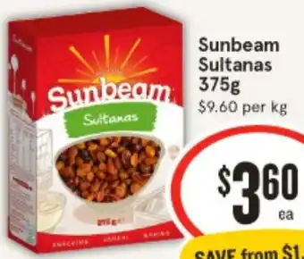 IGA Sunbeam Sultanas 375g offer