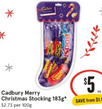 IGA Cadbury Merry Christmas Stocking 183g offer