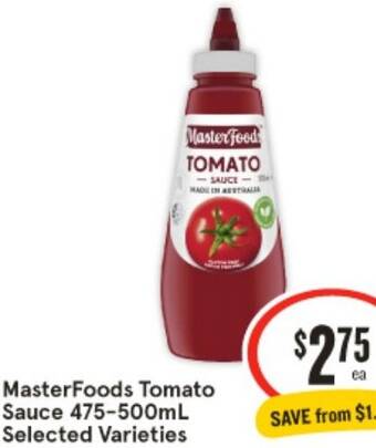 IGA MasterFoods Tomato Sauce 475-500mL offer
