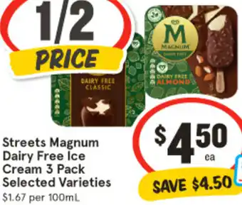 IGA Streets Magnum Dairy Free Ice Cream 3 Pack offer
