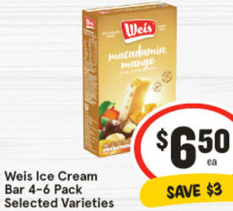 IGA Weis Ice Cream Bar 4-6 Pack offer