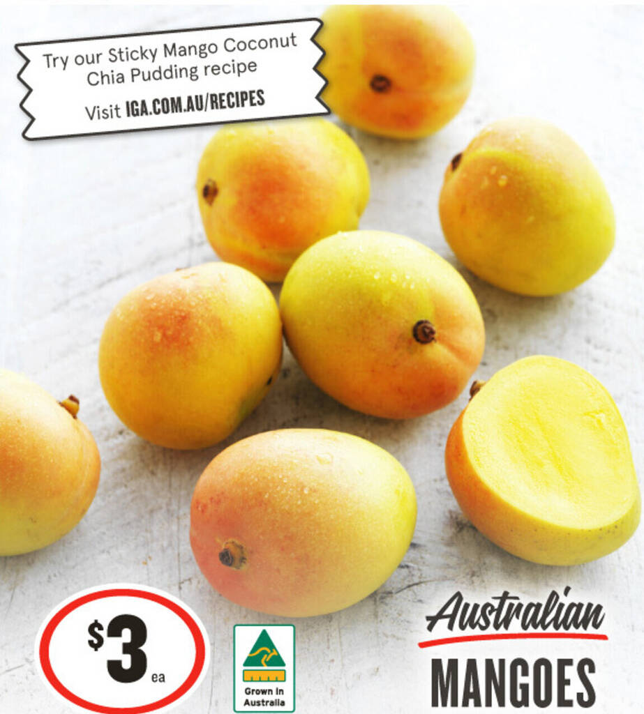 Australian MANGOES offer at IGA