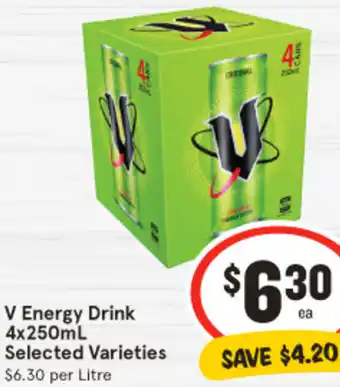 IGA V Energy Drink 4x250mL offer