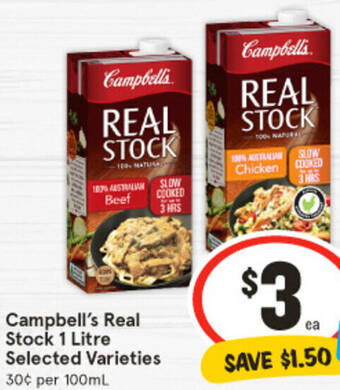 IGA Campbell's Real Stock 1 Litre offer