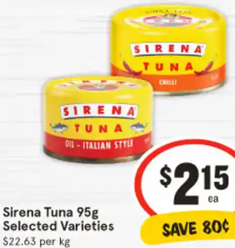 IGA Sirena Tuna 95g offer