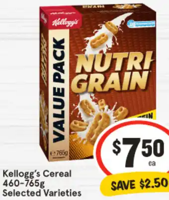 IGA Kellogg's Cereal 460-765g offer