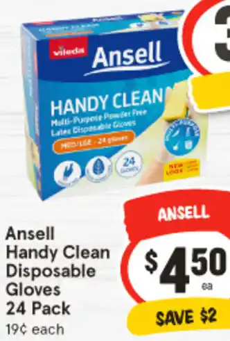 IGA Ansell Handy Clean Disposable Gloves 24 Pack offer